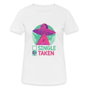 Single oder genommen Lustig Alien UFO Valentinstag - Frauen T-Shirt atmungsaktiv - Weiß - Vorne - AI Model Female 172 dark (172cm)
