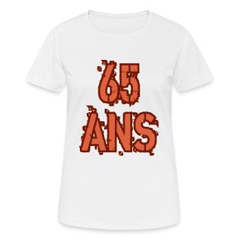 65 ANS - T-shirt respirant Femme - blanc - Devant - AI Model Female 172 dark (172cm)