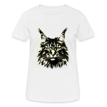 Katzengesicht - Frauen T-Shirt atmungsaktiv - Weiß - Vorne - AI Model Female 172 dark (172cm)