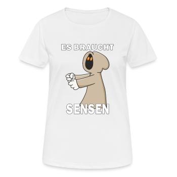 SENSENMANN ES BRAUCHT SENSEN - Frauen T-Shirt atmungsaktiv - Weiß - Vorne - AI Model Female 172 dark (172cm)