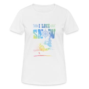J’adore la neige - T-shirt respirant Femme - blanc - Devant - AI Model Female 172 dark (172cm)