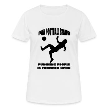 Fußballspieler Fußballmannschaft Fußballdesign - Frauen T-Shirt atmungsaktiv - Weiß - Vorne - AI Model Female 172 dark (172cm)