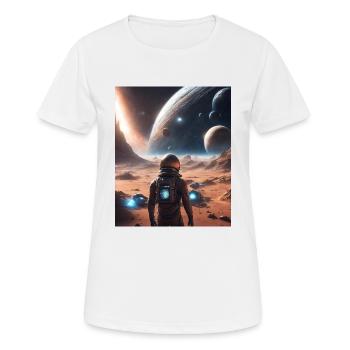 Planets Outer Space - Women's Breathable T-Shirt - white - Front - AI Model Female 172 dark (172cm)