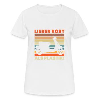 Lieber Rost als Plastic Vinatge - Frauen T-Shirt atmungsaktiv - Weiß - Vorne - AI Model Female 172 dark (172cm)