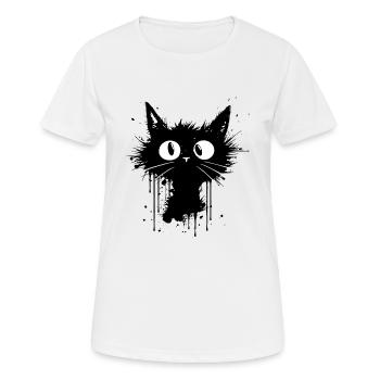 Le chat fou et confus - T-shirt respirant Femme - blanc - Devant - AI Model Female 172 dark (172cm)