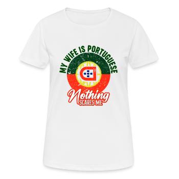 Funny Portuguese Husband Dad - Women's Breathable T-Shirt - white - Front - AI Model Female 172 dark (172cm)