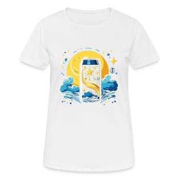 Die coolste Dose mit Sternen und Wolken - Frauen T-Shirt atmungsaktiv - Weiß - Vorne - AI Model Female 172 dark (172cm)