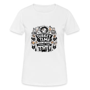 Turkey Time is Family Time - Women's Breathable T-Shirt - white - Front - AI Model Female 172 dark (172cm)