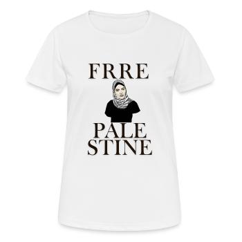 Free Palestine woman - Women's Breathable T-Shirt - white - Front - AI Model Female 172 dark (172cm)