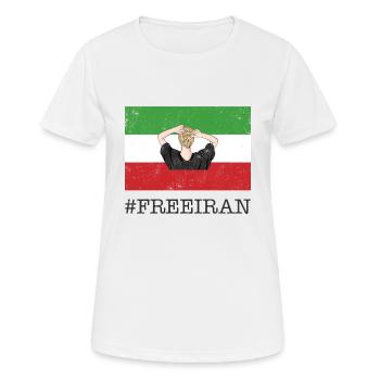 Neue iranische Flagge Kein Hijab weibliche Faustunterstützung - Frauen T-Shirt atmungsaktiv - Weiß - Vorne - AI Model Female 172 dark (172cm)