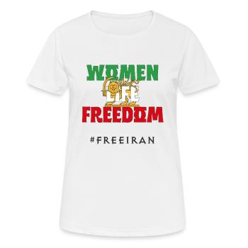 Iranian Flag #nohijab Support Women of Iran LION - Women's Breathable T-Shirt - white - Front - AI Model Female 172 dark (172cm)