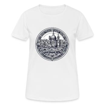 Historisches Valletta: Hafenansicht und - Frauen T-Shirt atmungsaktiv - Weiß - Vorne - AI Model Female 172 dark (172cm)