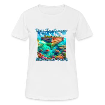 Parc national de Tortugas sèches en Floride – Style grunge - T-shirt respirant Femme - blanc - Devant - AI Model Female 172 dark (172cm)
