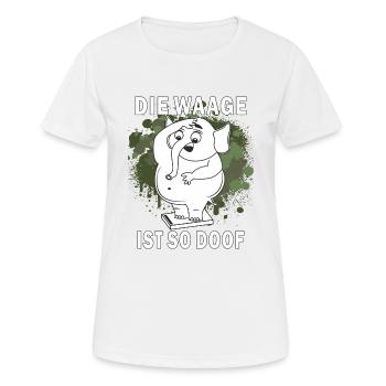ABNEHMEN DIE WAAGE IST SO DOOF - Frauen T-Shirt atmungsaktiv - Weiß - Vorne - AI Model Female 172 dark (172cm)