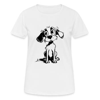 Cute Dreamer Stray Dog - Women's Breathable T-Shirt - white - Front - AI Model Female 172 dark (172cm)