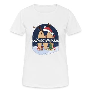 Nom de Marianne génial w chapeau de père Noël dans le thème de Noël - T-shirt respirant Femme - blanc - Devant - AI Model Female 172 dark (172cm)