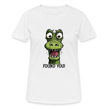Habe Dich gefunden! Ein lustiger Cartoon-Drache - Frauen T-Shirt atmungsaktiv - Weiß - Vorne - AI Model Female 172 dark (172cm)