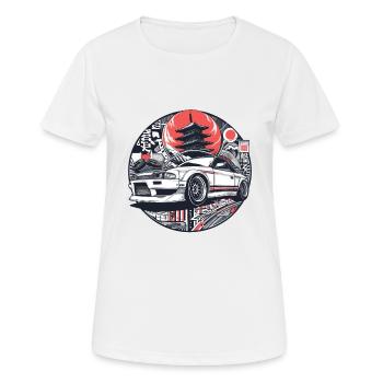 Japanese style car, JDM - Women's Breathable T-Shirt - white - Front - AI Model Female 172 dark (172cm)