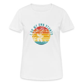 Ich mache meine eigenen Stunts, werde gesund Lustige Verletzung Elektrisch - Frauen T-Shirt atmungsaktiv - Weiß - Vorne - AI Model Female 172 dark (172cm)
