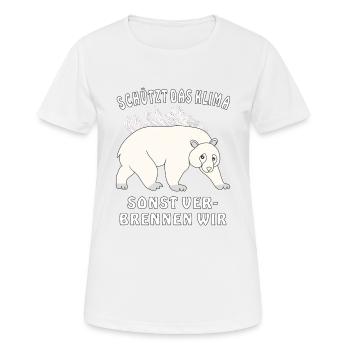 EISBÄR SCHÜTZT DAS KLIMA - Frauen T-Shirt atmungsaktiv - Weiß - Vorne - AI Model Female 172 dark (172cm)