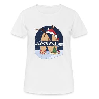 Toller Natale-Name mit Weihnachtsmannmütze im Weihnachtsthema - Frauen T-Shirt atmungsaktiv - Weiß - Vorne - AI Model Female 172 dark (172cm)