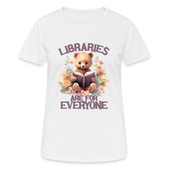 Bibliotheken Sind Für Alle Da Bibliothekar - Frauen T-Shirt atmungsaktiv - Weiß - Vorne - AI Model Female 172 dark (172cm)