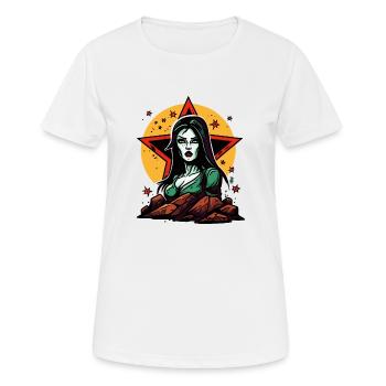 Femme de dessin animé attrayante et étoiles Mère Nature - T-shirt respirant Femme - blanc - Devant - AI Model Female 172 dark (172cm)