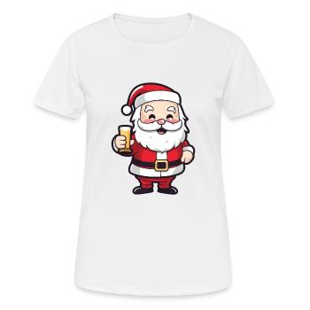 Père Noël à boire bande dessinée Noël - T-shirt respirant Femme - blanc - Devant - AI Model Female 172 dark (172cm)