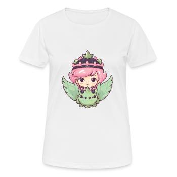 Prinzessin Drache Niedlich - Frauen T-Shirt atmungsaktiv - Weiß - Vorne - AI Model Female 172 dark (172cm)