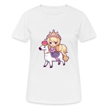 Princesse Cheval Mignon - T-shirt respirant Femme - blanc - Devant - AI Model Female 172 dark (172cm)