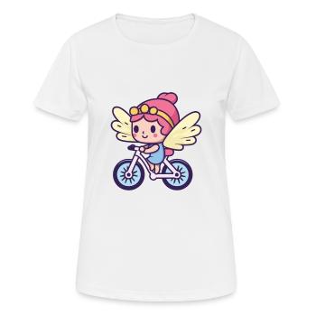 Fée Mignon Vélo Bande Dessinée - T-shirt respirant Femme - blanc - Devant - AI Model Female 172 dark (172cm)
