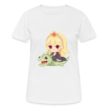 Prinzessin Drache Niedlich - Frauen T-Shirt atmungsaktiv - Weiß - Vorne - AI Model Female 172 dark (172cm)