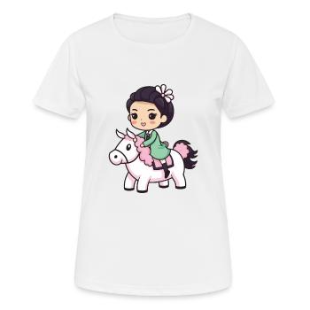 Princesse Cheval Mignon - T-shirt respirant Femme - blanc - Devant - AI Model Female 172 dark (172cm)