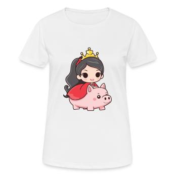 Prinzessin Schwein Märchen - Frauen T-Shirt atmungsaktiv - Weiß - Vorne - AI Model Female 172 dark (172cm)