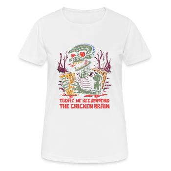 Sumpf Zombie Kellner empfiehlt das Hühner Gehirn - Frauen T-Shirt atmungsaktiv - Weiß - Vorne - AI Model Female 172 dark (172cm)