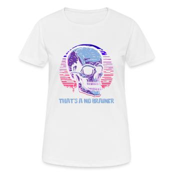 pas de brainstorming nécessaire, crâne coloré, drôle - T-shirt respirant Femme - blanc - Devant - AI Model Female 172 dark (172cm)