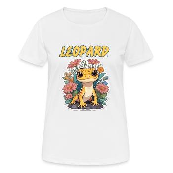 Lézard léopard Gecko - T-shirt respirant Femme - blanc - Devant - AI Model Female 172 dark (172cm)