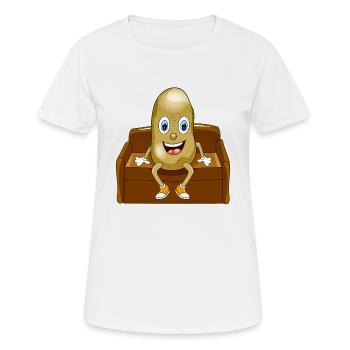 KARTOFFEL COUCH - Frauen T-Shirt atmungsaktiv - Weiß - Vorne - AI Model Female 172 dark (172cm)