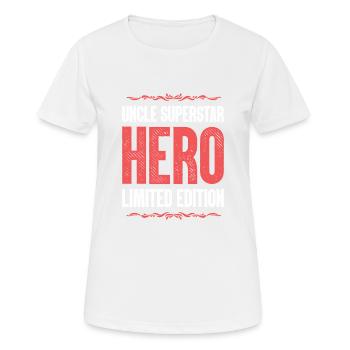 Best Uncle Hero Saying - Women's Breathable T-Shirt - white - Front - AI Model Female 172 dark (172cm)