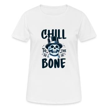 Frissonner jusqu’aux os - T-shirt respirant Femme - blanc - Devant - AI Model Female 172 dark (172cm)