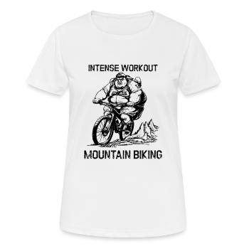 Intensives Mountainbike Training - Frauen T-Shirt atmungsaktiv - Weiß - Vorne - AI Model Female 172 dark (172cm)