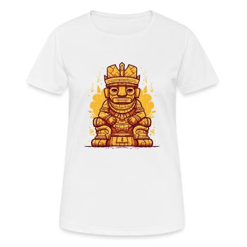 Inka-Maya-König auf Thron-Statue - Frauen T-Shirt atmungsaktiv - Weiß - Vorne - AI Model Female 172 dark (172cm)