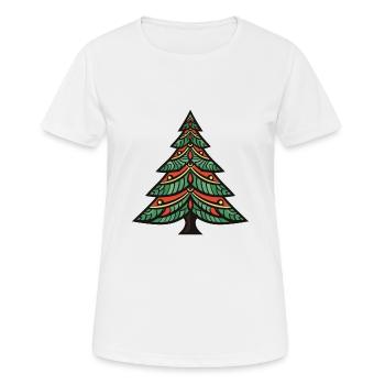 Arbre de Noël Noël - T-shirt respirant Femme - blanc - Devant - AI Model Female 172 dark (172cm)