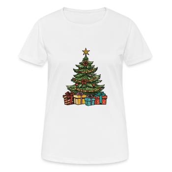 Tanne Xmas Weihnachten - Frauen T-Shirt atmungsaktiv - Weiß - Vorne - AI Model Female 172 dark (172cm)