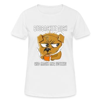 Beobachte dich und mache mir Notizen - Frauen T-Shirt atmungsaktiv - Weiß - Vorne - AI Model Female 172 dark (172cm)