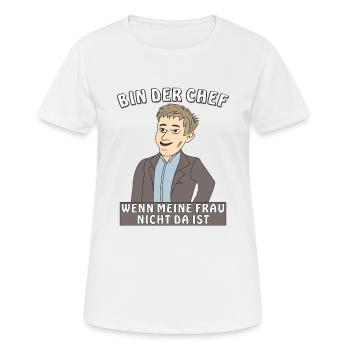 MANN BIN DER CHEF - Frauen T-Shirt atmungsaktiv - Weiß - Vorne - AI Model Female 172 dark (172cm)