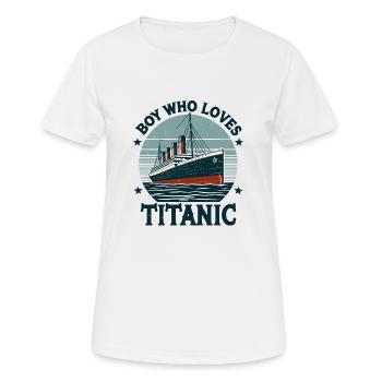 Ship Just A Boy Who Loves RMS Titanic Boat Boys - Women's Breathable T-Shirt - white - Front - AI Model Female 172 dark (172cm)