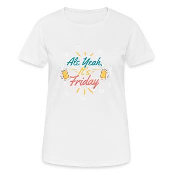Ale oui, c’est vendredi Craft Beer Brewer Homebrew - T-shirt respirant Femme - blanc - Devant - AI Model Female 172 dark (172cm)