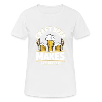 La bière artisanale rend la vie meilleure Homebrew Brewer Brew - T-shirt respirant Femme - blanc - Devant - AI Model Female 172 dark (172cm)