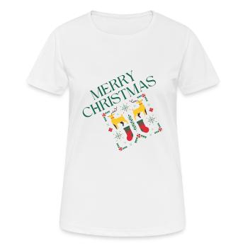 Frohe Weihnachten Oldy | XMAS - Frauen T-Shirt atmungsaktiv - Weiß - Vorne - AI Model Female 172 dark (172cm)